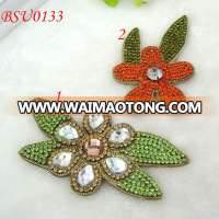 Unique flower shape colorful rhinestone shoe upper,shoe ornament for sandal vamp