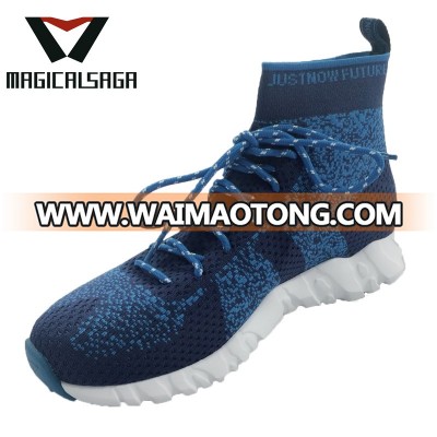 Fujian manufacture hot sale sock vamp men sport flyknit woven shoe upper